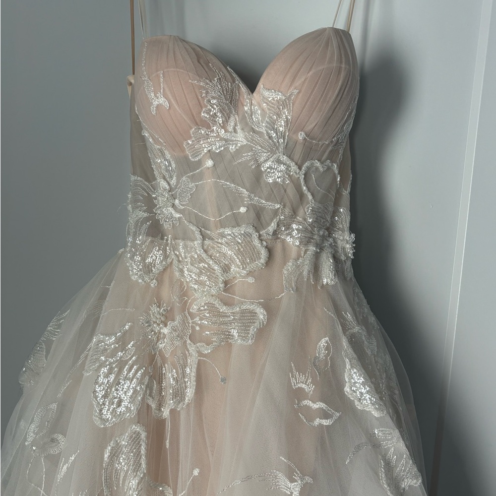 Elegant A-line designer wedding gown